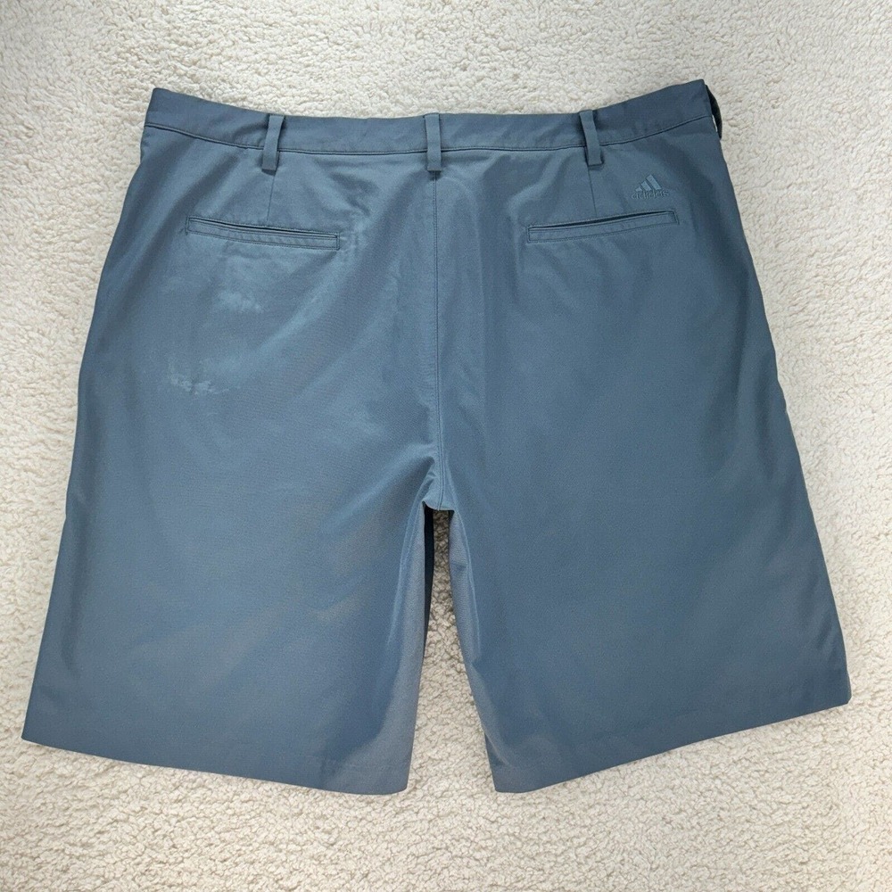 Adidas Golf Shorts Mens 40 Blue Chino Flat Front Casual Pockets Moisture Logo - Picture 2 of 12